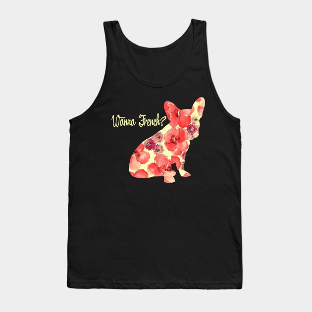 Frenchie French Bulldog Floral - Dog Lover Dogs Tank Top by fromherotozero